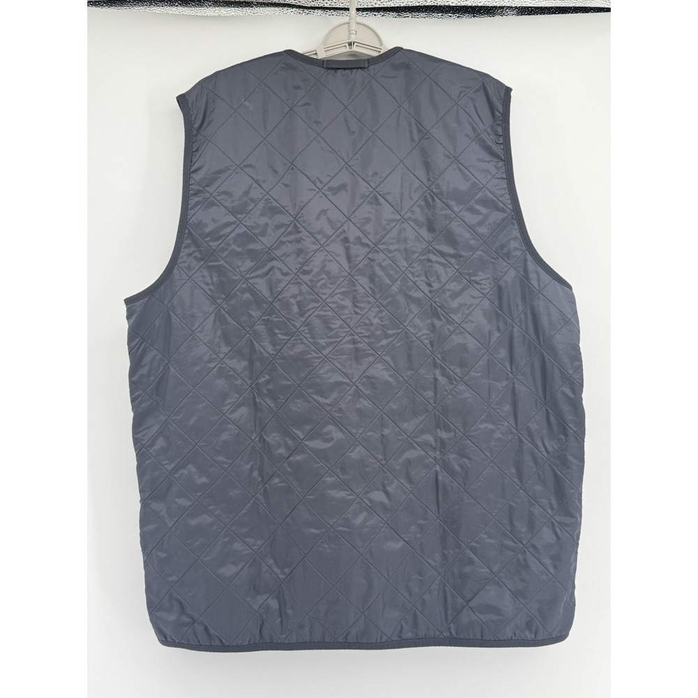 Barbour Vest Men's Sz XL Navy Polarquilt Waistcoat Zip In Liner Quilted Gilet - Picture 3 of 9